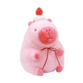 thumbnail image 3 of Peluche de carpincho rosa, muñeco de peluche, regalo de cumpleaños, cómodo coche de dibujos animados para habitación cubrir con pastel 23cm, 3 of 9