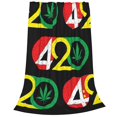 thumbnail image 2 of Manta de franela suave y cálida con diseño de marihuana 420 para dormitorio, sala de estar, dormitorio para todas las estaciones, 2 of 5