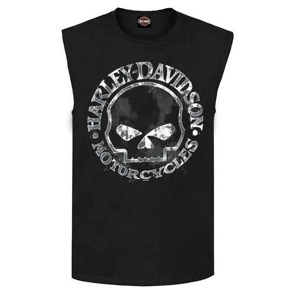 Men's Willie G Skull Muscle Tank Top, Black T-Shirt 30296644, Harley Davidson