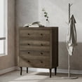 thumbnail image 3 of Llinc Store Nordic 41.5" Tall 4-Drawers Dressers Chest Sectional Storager for Bedroom, Farmhouse Dresser Storage Cabinet Freestanding Table, Walnut, 3 of 6