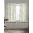 thumbnail image 5 of Sheer Curtains 72 Inches Long 2 Panels Set for Bedroom, Green Floral Semi Sheer Curtains for Windows, Spring Flowers Voile Window Treatments Rod Pocket Curtain, 5 of 7