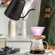 thumbnail image 4 of Filtro de café, taza de vidrio filtrante, vidrio portátil, preparado a mano, filtro reutilizable, base de madera extraíble, taza de goteo de vidrio colorida, rosa, 4 of 6