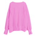 thumbnail image 6 of Dowegor Womens Oversized Crewneck Solid Color Sweatshirt Side Slit Long Sleeve Pullover Slouchy Fit Tops Women's Fashion Hoodies & Sweatshirts Hooded Sweatshirt Women Womens Fall Sweatshirts Hot Pink, 6 of 7