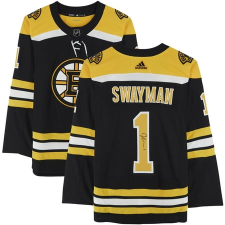 Jeremy Swayman Boston Bruins Autographed Black Home Adidas Authentic Jersey - Fanatics Authentic Certified