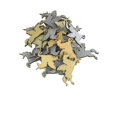 Unicorn Glitter Wood Favors, 2-1/4-Inch