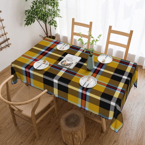 Cornish Tartan Small Tablecloth 50x70 Inch, Washable Waterproof Rectangular Table Cover for Party Picnic Dinner Decor