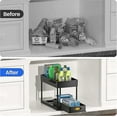 thumbnail image 4 of 2-tier Under Sink Organizer With Sliding Storage Drawer, Cabinet Basket Organizer For Bathroom Kitchen, 4 of 5