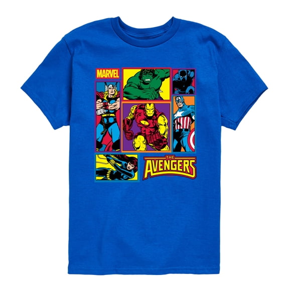 Avengers - Grid - Youth Boys Short Sleeve Graphic T-Shirt