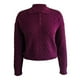 thumbnail image 1 of Suéter George para Mujer, con Cuello Tipo Polo Botones en Pecho Trenzado Cables Vino Talla G, 1 of 4