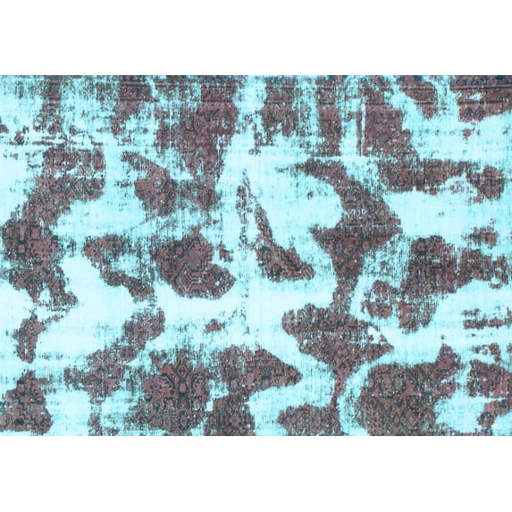Ahgly Company Indoor Rectangle Abstract Light Blue Modern Area Rugs, 2' x 3'