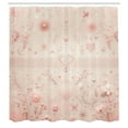 thumbnail image 3 of Ambesonne Pink Shower Curtain, Vintage Floral Art Cottagecore, 69"Wx70"L, Pale Salmon Dried Rose, 3 of 4