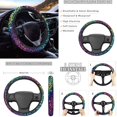 thumbnail image 4 of Uorisanigo Colorful Leopard Print 10 Pcs Auto Seat Cover Sets with Comfortable Car Seat Belt Pad Cover Car Steering Wheel Cover Auto Water Cup Pad Chapstick Holder Fit for Most Cars, SUV, 4 of 7