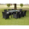 thumbnail image 1 of vidaXL 9 Piece Outdoor Dining Set with Cushions Poly Rattan Black, 1 of 4