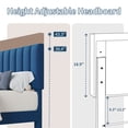 thumbnail image 2 of Full Bed Frame, Velvet Upholstered Platform Bed, Adjustable Headboard, No Box Spring Needed, Easy Assembly, 2 of 10