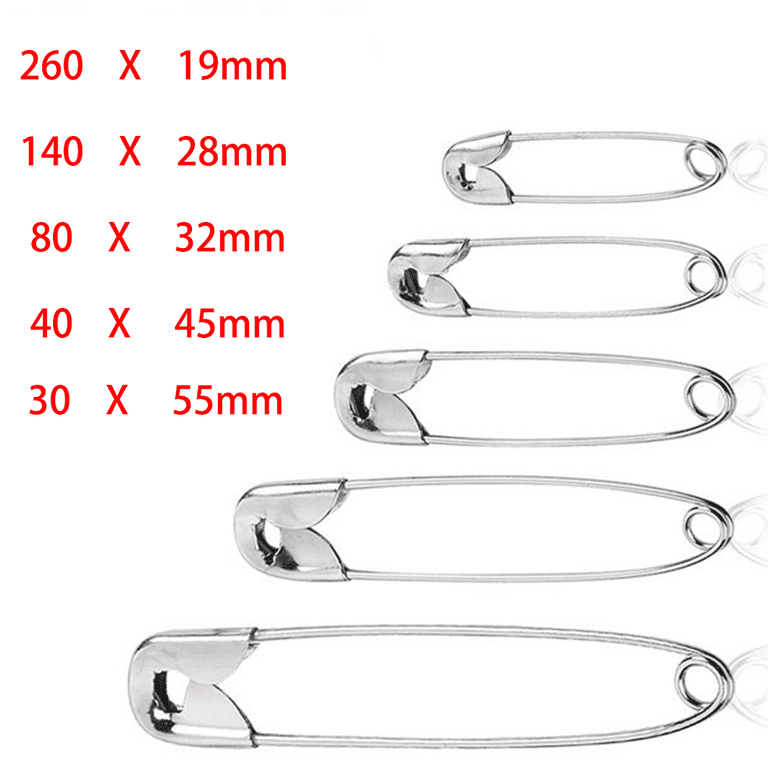 500 PCS Metal White Safety Pins,craft Safety Pins Loops Charms