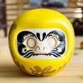 thumbnail image 2 of Muñeca de cerámica Zulema Daruma Fengshui amarillo 10x10x10cm, 2 of 6
