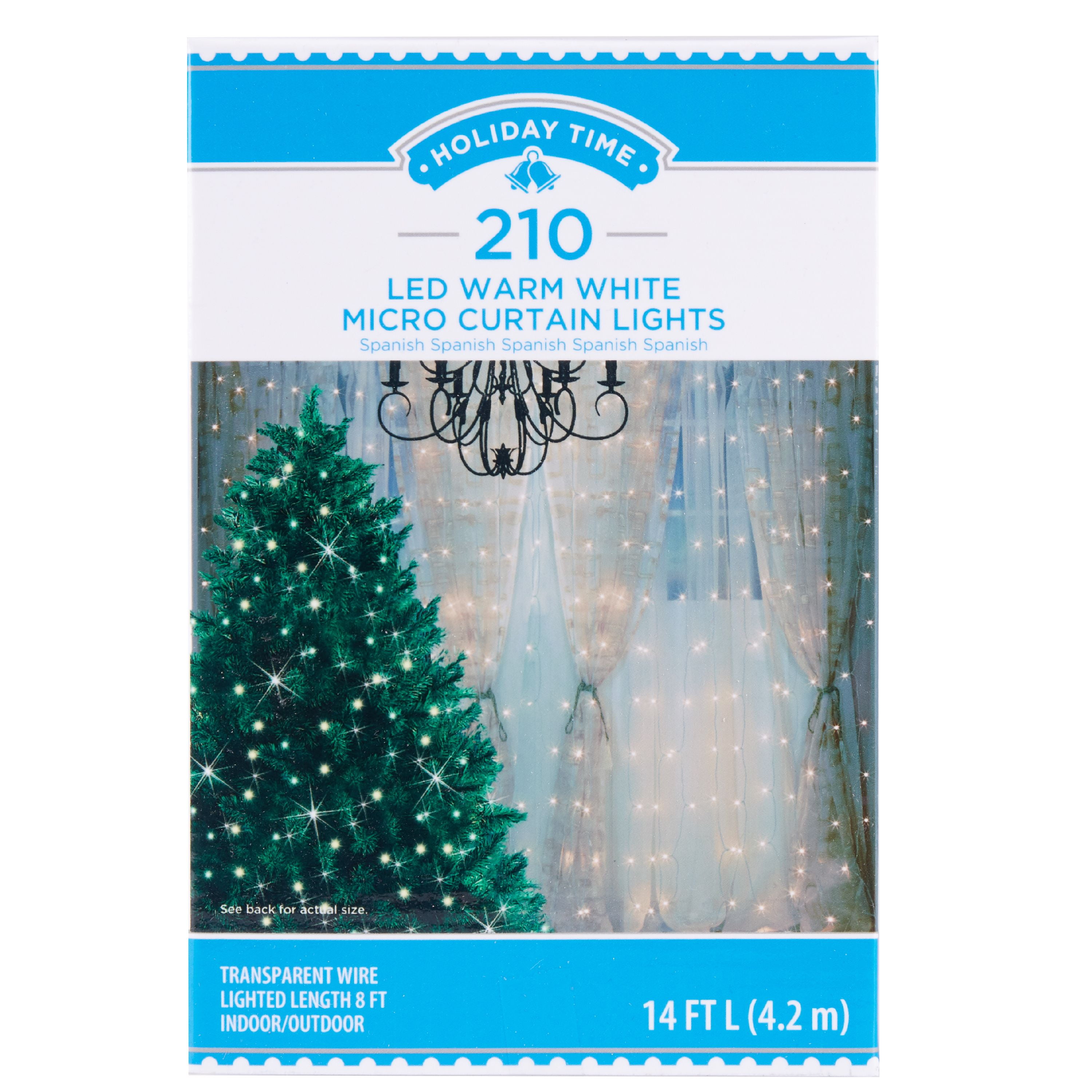 Holiday Time 210 Led Warm White Micro Curtain Lights 14