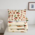 thumbnail image 5 of Manfei Rustic Western Christmas Full Size Comforter Sets,Farmhouse Horse Bull Skull Bedding Comforter Set,Yellow Orange,Christmas Reversible,3pcs,1 Comforter and 2 Pillowcases, 5 of 7