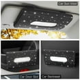 thumbnail image 6 of OTOSTAR Bling Bling Car Sun Visor Tissue Box Mask Holder, Pure Handmade Crystal Auto Napkin Box Holder PU Leather Backseat Paper Towel Box with 1 Tissue Refill (Black), 6 of 8