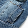thumbnail image 4 of Eltusu Toddler Boys Denim Jackets, Zipper Solid Color Lapel Collar Mid-Weight Jean Outerwear Blue Size 4-5 T, 4 of 4