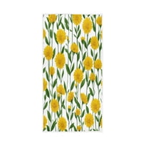 Bath Towel Single-Sided Printed Highly Absorbent Soft Quick Towel for Bathroom Spa Gym & Sports Yellow Daisies