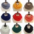 thumbnail image 3 of Women Winter Warm One Circle Knit Wool Blend Cowl Loop Scarf Shawl Thick Neckerchief (Coffee), 3 of 3