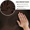 thumbnail image 2 of SHANNA Thick Velvet Plush 3 Piece Stretch Sofa Covers Couch Covers for 2 Cushion Couch Non-slip Loveseat Covers (Base Cover +2 Individual Cushion Covers), Brown, 2 of 5