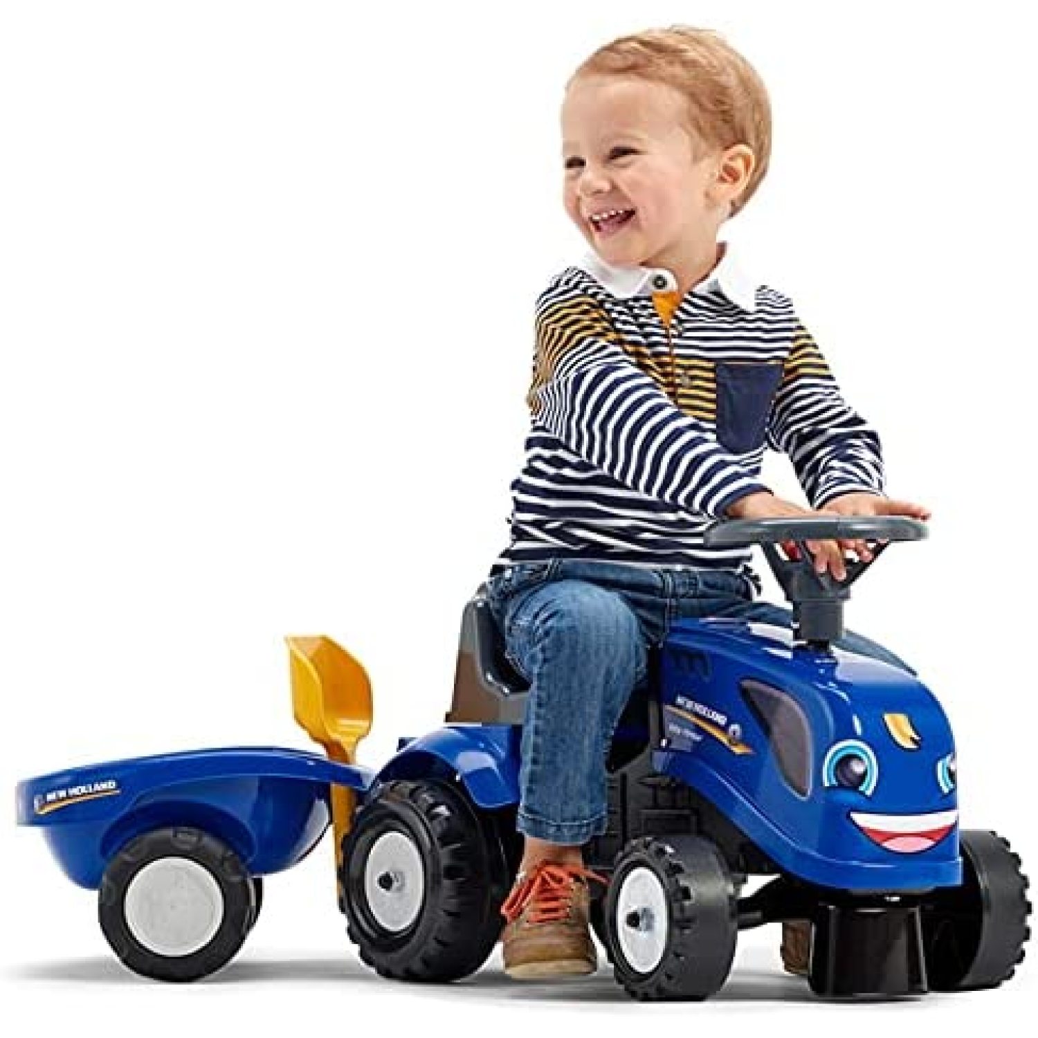 Preschool New Holland Rideon with Trailer and Gardening Tools