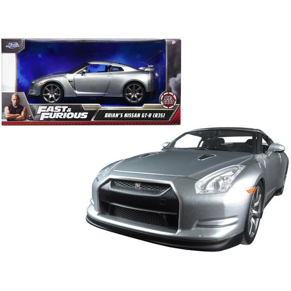 Brian's Nissan GT-R (R35) Silver "Fast & Furious" Movie 1/24 Diecast Model Car by Jada