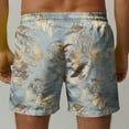 thumbnail image 4 of Men's Shorts Casual Shorts Men Gym Mens Work Shorts Men's Fashion Casual Hawaiian Leaf Print Shorts Casual Print Swim Shorts Blue M, 4 of 5