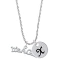thumbnail image 1 of Delight Jewelry Silvertone Large ''It's a Girl'' Silvertone Script Initial Disc - X - Charm Necklace, 20"+3", 1 of 1