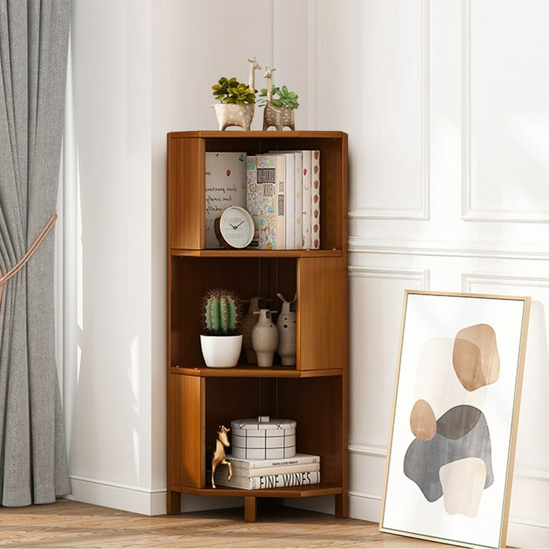 Organize It All Natural Brown 3-Tier Wood Freestanding Corner