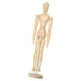 thumbnail image 1 of Maniquí de madera para artistas, animador con soporte, figura humana de oficina, cuerpo flexible 44 cm x 10 cm, 1 of 9