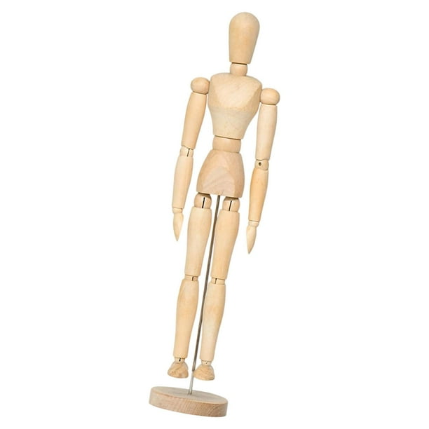 Maniquí de madera para artistas, articulado, con soporte, accesorio de fotografía flexible 44 cm x 10 cm