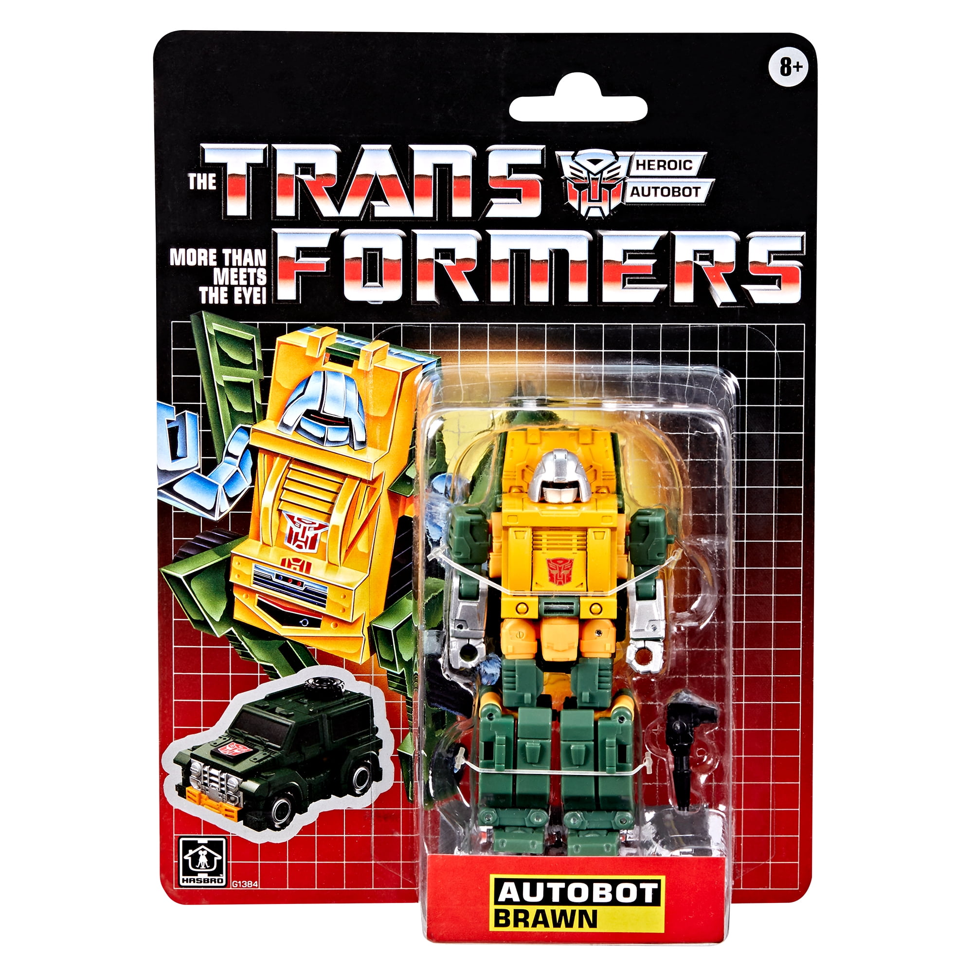 Transformers Toys Autobot Brawn Retro G1-Inspired 5"" Action Figure, Boys and Girls, 8 and up