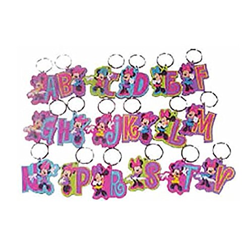 Crocheted 3D and flat letters school jumpers labels keyring