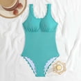 thumbnail image 5 of VISALY Womens Two Piece Ribbed Tankini Swimsuits Scalloped Tankini Tops with Bottoms Tummy Control Bathing Suits Strappy Square Neck Bathing Suits Modest Beach Summer 2026 Swim Suits Mint Green L, 5 of 7