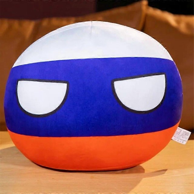Muñeco de peluche de Polandball de 10 a 40 cm, Country Ball, ONU, EE. UU., URSS, FRANCIA, RUSIA, REINO UNIDO, KR, JAPÓN, UE, CANANDA, ITALIA, almohada de peluche con colgante para niño, 20 cm, RU, 2