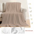 thumbnail image 5 of Beige Solid Color Blanket Soft Cozy Warm Throw Blanket for Couch, Plush Fuzzy Flannel Fleece Blankets for Sofa, Aesthetics Contemporary Luxury Bed Blankets Lightweight Gifts for Women, 50"x60", 5 of 9