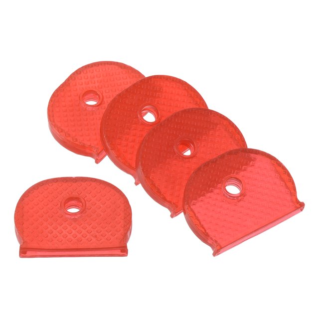 Unique Bargains Semicircle Silicone Key Identifier Tags, Red, 10 Count, 10 Pack