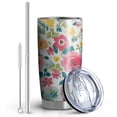 thumbnail image 2 of 20 Oz Pioneer Flower Coffee Tumbler Double Wall Insulated Stainless Steel Water Bottle | Metal Reusable Thermoses Flask with Cup Cap | Leak & Sweat Proof with Anti-Dust Lid, 2 of 7
