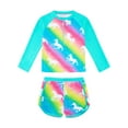 thumbnail image 2 of GYRATEDREAM Girls Rash Guard Swimsuit 2-Piece Long Sleeve Bathing Suit UPF 50+ Sun Protection Summer Beach Swimwear, 3-4 Years, 2 of 9