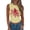 Yellow, variant on Women Y2K Floral Tank Top Slim Fit Sleeveless Flower Print Crop Top Crew Neck Going Out Vest Blue XL