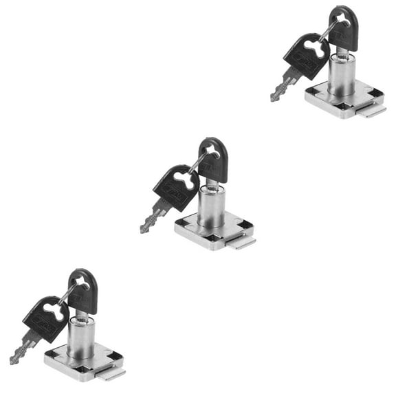 Masteelf 3pcs Cabinet Lock with Key Showcase Safety Lock Drawer Security Lock Stainless Steel Lock