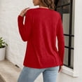 thumbnail image 4 of Womens Long Sleeve Henley Shirts 2026 Spring Going Out Tops Solid Color Casual Summer Tees, 4 of 5