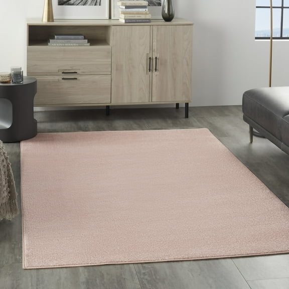 Noursion Essentials Solid Contemporary Pink 5' x 7' Area Rug, (5' x 7')