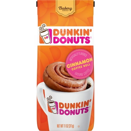 Dunkin' Donuts Cinnamon Coffee Roll Flavored Ground Coffee, (Best Cinnamon Rolls San Francisco)