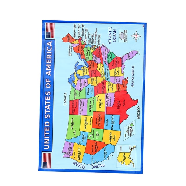 TABLZONE Usa Map for Wall Display Featuring Detailed States and Cities High Definition Print for Classroom and Home