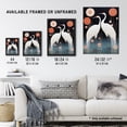 thumbnail image 3 of Japanese Cranes Oil Painting Pink Blue White Birds and Abstract Flowers Surreal Lake Landscape at Night Art Print Framed Poster Wall Decor 12x16 inch, 3 of 5