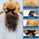 thumbnail image 3 of Sombreros de playa para mujer, sombrero de verano de ala ancha de paja grande, plegable, enrollable, sombrero para el sol UPF 50+, 3 of 5